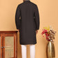 Men's Sequins Embroidered Kurta With Pyjama ( JOKP P 5159 Black )