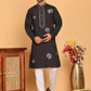 Men's Sequins Embroidered Kurta With Pyjama ( JOKP P 5159 Black )