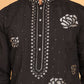 Men's Sequins Embroidered Kurta With Pyjama ( JOKP P 5159 Black )