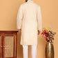 Men's Sequins Embroidered Kurta With Pyjama ( JOKP P 5159 Cream )
