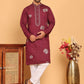 Men's Sequins Embroidered Kurta With Pyjama ( JOKP P 5159 Wine )