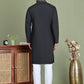 Men's Embroidered and Sequence Work Kurta Pyjama Set ( JOKP 5160Black )