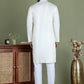Men's Embroidered and Sequence Work Kurta Pyjama Set ( JOKP 5160White )