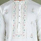 Men's Embroidered and Sequence Work Kurta Pyjama Set ( JOKP 5160White )
