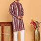 Embroidered and Sequins Kurta Pyjama Set for Men ( JOKP P 5161 Maroon )