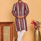 Embroidered and Sequins Kurta Pyjama Set for Men ( JOKP P 5161 Maroon )