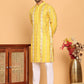 Embroidered and Sequins Kurta Pyjama Set for Men ( JOKP P 5161 Yellow )