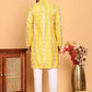 Embroidered and Sequins Kurta Pyjama Set for Men ( JOKP P 5161 Yellow )