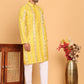 Embroidered and Sequins Kurta Pyjama Set for Men ( JOKP P 5161 Yellow )