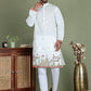 Embroidered and Sequins Kurta Set ( JOKP 5162White )