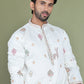 Floral Embroidered and Sequins Kurta Set ( JOKP 5163White )