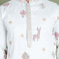 Floral Embroidered and Sequins Kurta Set ( JOKP 5163White )