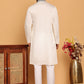 White Embroidered and Sequins Kurta Pyjama Set ( JOKP P 5167 White )