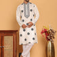 White Embroidered and Sequins Kurta Pyjama Set ( JOKP P 5167 White )