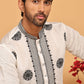 White Embroidered and Sequins Kurta Pyjama Set ( JOKP P 5167 White )