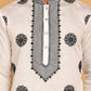 White Embroidered and Sequins Kurta Pyjama Set ( JOKP P 5167 White )