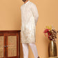 Embroidered and Sequins Silk Blend Kurta Pyjama Set ( JOKP P 5169 White )