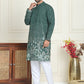 Embroidered and Sequins Silk Blend Kurta Pyjama Set ( JOKP P 5169 Olive )