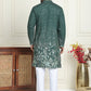 Embroidered and Sequins Silk Blend Kurta Pyjama Set ( JOKP P 5169 Olive )