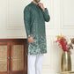 Embroidered and Sequins Silk Blend Kurta Pyjama Set ( JOKP P 5169 Olive )