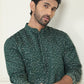 Embroidered and Sequins Silk Blend Kurta Pyjama Set ( JOKP P 5169 Olive )