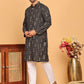 Foil Printed Straight Kurta Pyjama Set For Men ( JOKP P 5170 Black )