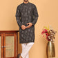 Foil Printed Straight Kurta Pyjama Set For Men ( JOKP P 5170 Black )