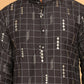 Foil Printed Straight Kurta Pyjama Set For Men ( JOKP P 5170 Black )