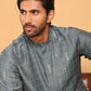 Foil Printed Straight Kurta Pyjama Set For Men ( JOKP P 5170 Grey )
