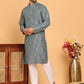 Foil Printed Straight Kurta Pyjama Set For Men ( JOKP P 5170 Grey )