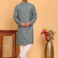 Foil Printed Straight Kurta Pyjama Set For Men ( JOKP P 5170 Grey )