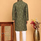 Foil Printed Straight Kurta Pyjama Set For Men ( JOKP P 5170 Olive ) [FF] [I-1-4]