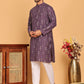Foil Printed Straight Kurta Pyjama Set For Men ( JOKP P 5170 Purple ) [FF] [I-1-4]
