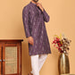 Foil Printed Straight Kurta Pyjama Set For Men ( JOKP P 5170 Purple ) [FF] [I-1-4]