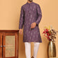 Foil Printed Straight Kurta Pyjama Set For Men ( JOKP P 5170 Purple ) [FF] [I-1-4]