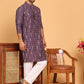 Foil Printed Straight Kurta Pyjama Set For Men ( JOKP P 5170 Purple ) [FF] [I-1-4]