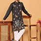 Embroidered Straight Kurta Set For Men ( JOKP P 5171 Black ) [FF] [J-2-4]