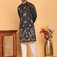 Embroidered Straight Kurta Set For Men ( JOKP P 5171 Black ) [FF] [J-2-4]