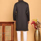 Embroidered Straight Kurta Set For Men ( JOKP P 5171 Black ) [FF] [J-2-4]