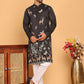 Embroidered Straight Kurta Set For Men ( JOKP P 5171 Black ) [FF] [J-2-4]