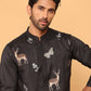 Embroidered Straight Kurta Set For Men ( JOKP P 5171 Black ) [FF] [J-2-4]