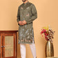 Embroidered Straight Kurta Set For Men ( JOKP P 5171 Olive )