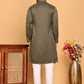 Embroidered Straight Kurta Set For Men ( JOKP P 5171 Olive )