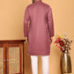Embroidered Straight Kurta Set For Men ( JOKP P 5171 Purple )
