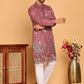 Embroidered Straight Kurta Set For Men ( JOKP P 5171 Purple )