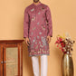 Embroidered Straight Kurta Set For Men ( JOKP P 5171 Purple )