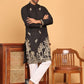 Black Embroidered Straight Kurta Set For Men ( JOKP P 5172 Black )