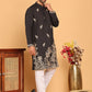 Black Embroidered Straight Kurta Set For Men ( JOKP P 5172 Black )