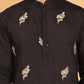 Black Embroidered Straight Kurta Set For Men ( JOKP P 5172 Black )
