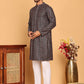 Embroidered and Sequins Viscose Rayon Kurta Set For Men ( JOKP P 5173 Silver )